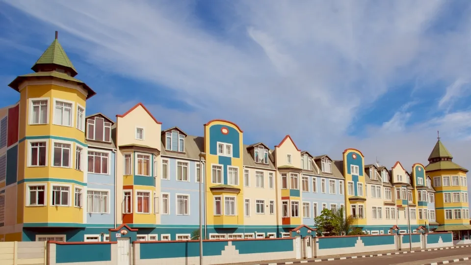 Vue générale de Swakopmund et du littoral de la Côte des Squelettes en Namibie